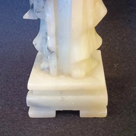 Vintage Chinese Hand Carved Soapstone Figurine Shou Lao - Picture 4 of 7